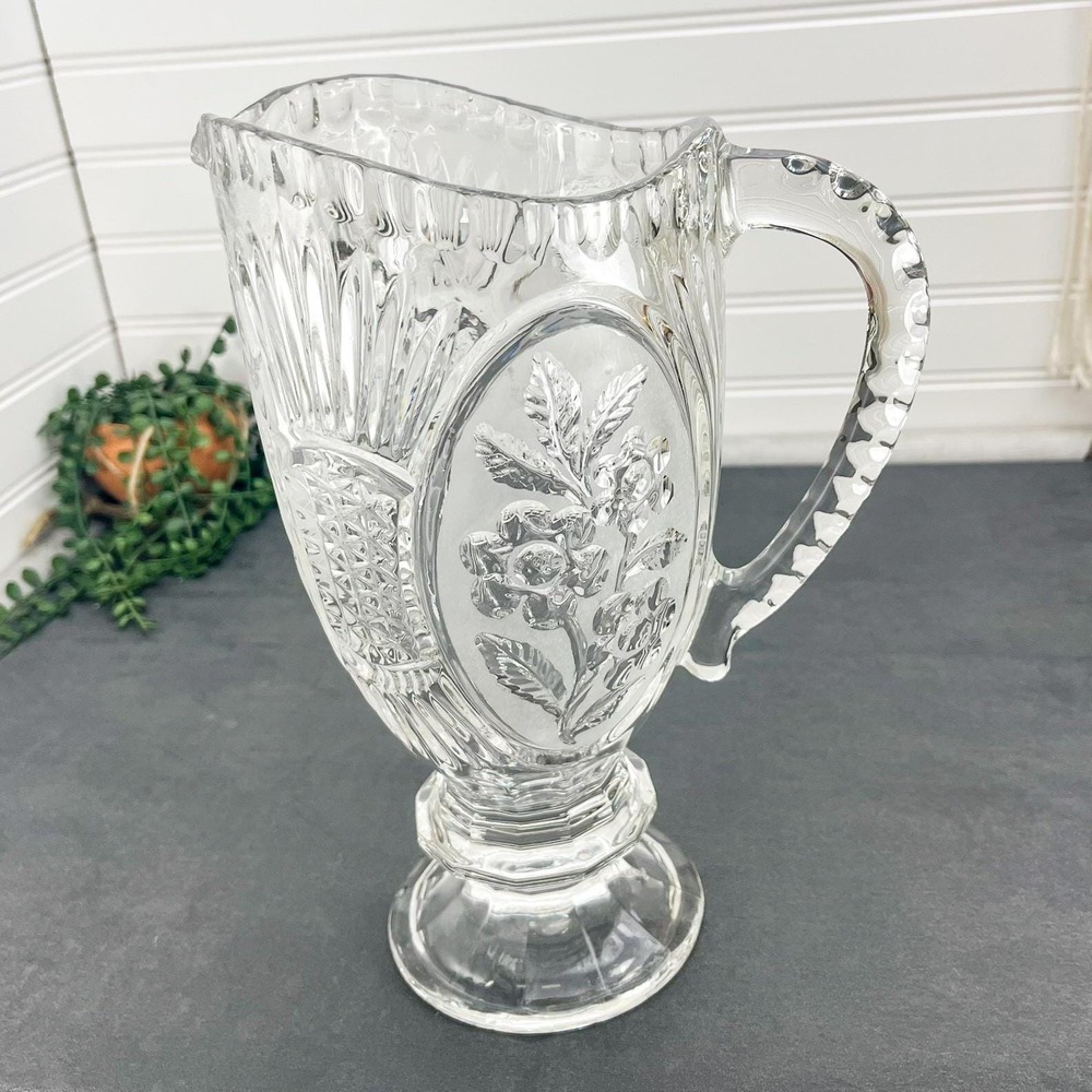 Vintage Crystal Water Pitcher: Flora Collection - Picture 7 of 7